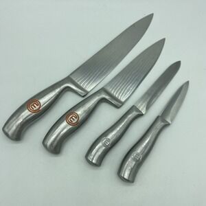 MasterChef Knife Set 4pc Stainless Steele Chef Utility Paring Modern Kitchen